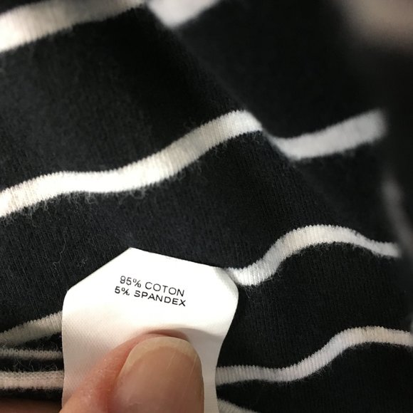 Joe Fresh Black White Striped Scoop Neck Top - Picture 5 of 8